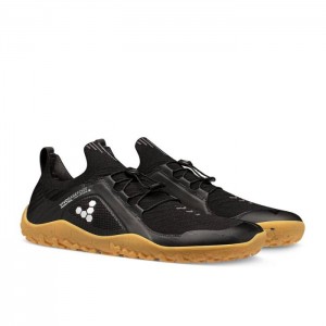 Vivobarefoot Primus Trail Knit Firm Ground Kadın Koşu Ayakkabısı Siyah | BIC810397