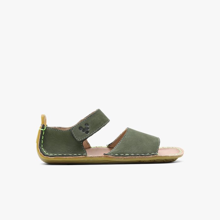 Vivobarefoot Ababa Leather Sandal Çocuk Sandalet Yeşil | SCP352689