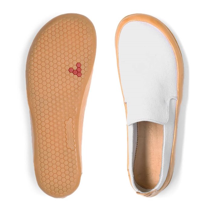 Vivobarefoot Opanka Kadın Elbise Ayakkabısı Beyaz Bej Rengi | DUK637895