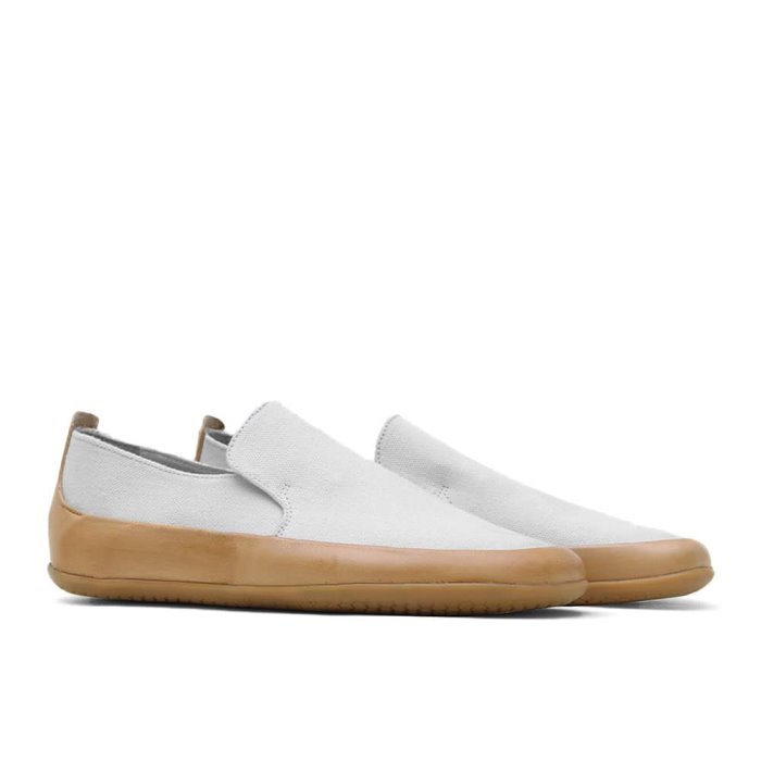 Vivobarefoot Opanka Kadın Elbise Ayakkabısı Beyaz Bej Rengi | DUK637895