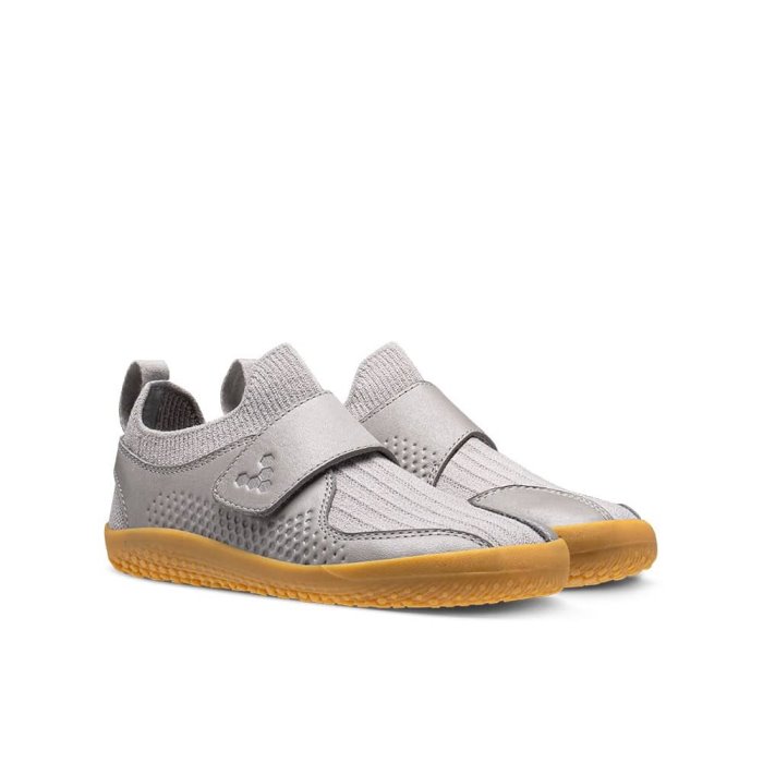 Vivobarefoot Primus Knit II Çocuk Koşu Ayakkabısı Gri | FNZ958241