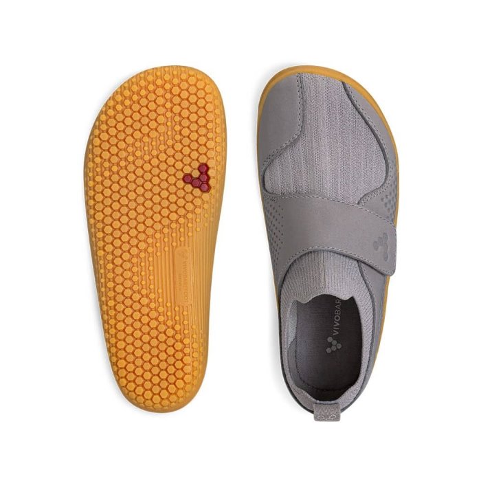 Vivobarefoot Primus Knit II Çocuk Koşu Ayakkabısı Gri | FNZ958241