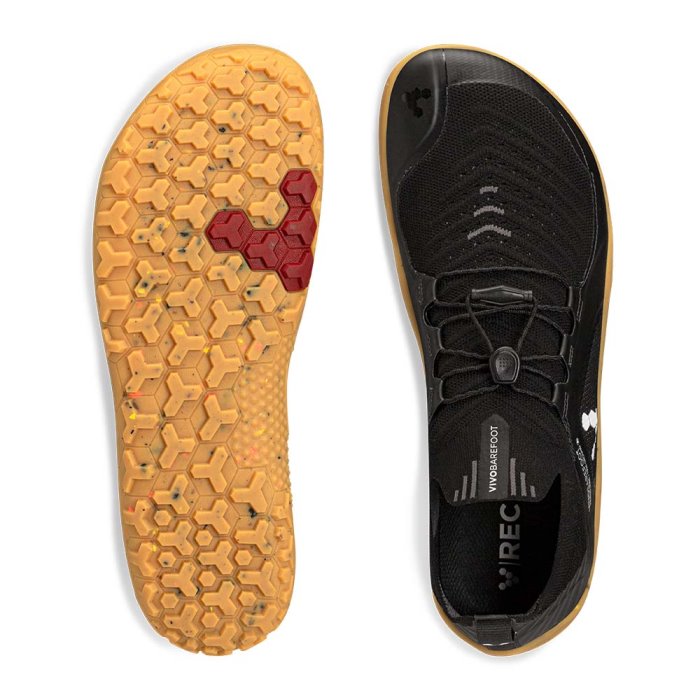 Vivobarefoot Primus Trail Knit Firm Ground Erkek Koşu Ayakkabısı Siyah | JLE408763