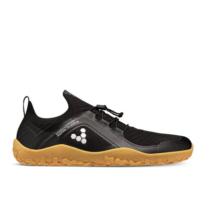 Vivobarefoot Primus Trail Knit Firm Ground Erkek Koşu Ayakkabısı Siyah | JNX351497