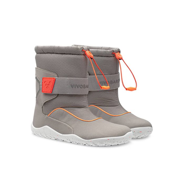 Vivobarefoot Yeti Toddlers Çocuk Kışlık Ayakkabı Gri Kırmızı | VIO579461 